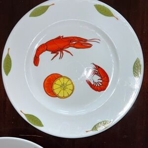 Vintage BIA Cordon Bleu EL MAR 12” Seafood Lobster Shrimp Plate Platter